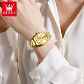 cheap Quartz Watches-OLEVS 3612 Original Elegant Quartz Ladies Watch Week Calendar Display Dress Watch For Women Waterproof Stainless Steel Clock