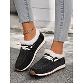 preiswerte Damenhausschuhe und -halbschuhe-Damen Winter-Schlupfschuhe mit Kunstfellfutter – gemütliche und flexible warme Freizeitschuhe für drinnen und draußen