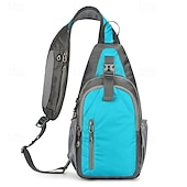 cheap Backpacks &amp; Bags-/ Hiking Sling Backpack Zipper Multi Pocket Rain Waterproof Anatomic Design Wearable Durable Outdoor Hiking Camping Military Nylon Black Army Green Blue