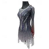 cheap Figure Skating Dresses-Figure skating costumes for adults and children black custom spandex mesh grading performance costumes competition training rhinestone shaped women&#039;s skirts performance costumes