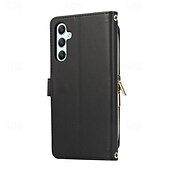 cheap Samsung Cases-Phone Case For S24 Ultra S24 Plus S24 S24 FE S23 S22 S21 S20 Ultra Plus FE A55 A35 A25 A15 5G A54 A34 A14 A73 A53 A33 A23 A13 A72 A52 A32 A22 A12 A51 Flip Cover with Stand Holder Zipper with Wrist