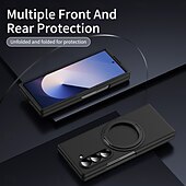 baratos Capa Samsung-telefone Capinha Para Dobra Z 7 Dobra Z 6 Z Fold 5 Z Fold 4 Z Fold 3 Capa traseira Com Suporte e protetor de tela Magnética Retro PC Metal