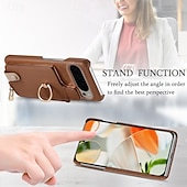 cheap Other Phone Case-Phone Case For Pixel 9 Pro Pixel 9 Pro XL Pixel 8 Pro Pixel 8 Pixel 7 Pixel 7 Pro Pixel 6 Pixel 6 Pro Back Cover with Stand Holder Ring Holder Zipper Retro TPU PU Leather