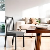 abordables Funda para silla de comedor-Fundas de asiento de terciopelo para comedor, color burdeos, elásticas, ajustadas, tapizadas, para sillas de comedor, fundas protectoras de muebles extraíbles y lavables con lazos
