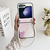 お買い得  サムスン用ケース-電話 ケース 用途 Zフリップ6 Z Flip 5 Z Flip 4 Z Flip 3 バックカバー リストストラップ付き 耐衝撃 レトロ風 TPU PUレザー