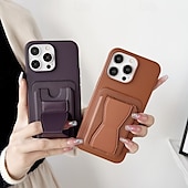 cheap iPhone Cases-Phone Case For iPhone 16 Pro Max Plus iPhone 15 Pro Max Plus iPhone 14 13 12 11 Pro Max Plus iPhone 14 Pro Max iPhone 13 12 11 Pro Max Back Cover with Stand Holder Card Slot Shockproof Retro TPU PU