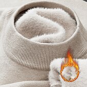 cheap Men&#039;s Pullover Sweater-Men&#039;s Pullover Sweater Jumper Knit Sweater Ribbed Knit Regular Knitted Plain High Neck Fashion Casual Daily Wear Date Clothing Apparel Fall &amp; Winter Camel Black M L XL