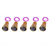cheap Solar String Lights-2M Solar String Lights, 20 LEDs Wine Bottle String Lights, Warm White, RGB and Waterproof for Christmas &amp; Wedding Decorations 5pcs Set