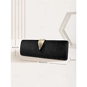 cheap Clutches &amp; Evening Bags-Women&#039;s Velvet Clutch Bag with Gold Feather Accent and Chain Strap - Elegant Evening Bag for Formal Events and Parties
