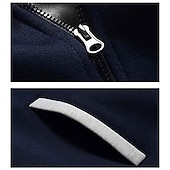 cheap Fleece Sweatshirts-Men&#039;s Zip Hoodie Sweatshirt Fleece Hoodie Thick Hoodies Navy Blue+Light Gray Dark Gray+Black Black Red Navy Blue Hooded Plain Work Sports &amp; Outdoor Casual Streetwear Basic Casual Spring &amp; Fall