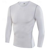 economico T-shirt e Canottiere da Corsa-Per uomo T-shirt da corsa Maglia a compressione Manica Lunga Maglietta Casuale Athleisure Autunno Tinta unita Asciugatura Rapida Traspirante Allenamento in Palestra Camminata Jogging abbigliamento