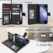 economico Cover Samsung-telefono Custodia Per Piegatura a Z 7 Z Fold 6 Z Fold 5 Z Fold 4 Z Fold 3 Copertura Posteriore con Supporto Con Cinturino da Polso Slot per Carte Retrò TPU Pelle PU