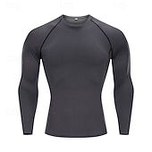 voordelige Hardloop T-shirts en Tanktops-Voor heren Hardloopshirt Compressieshirt Lange mouw T-shirt Casual Sportkleding Herfst Ademend Sneldrogend Sportschooltraining Hardlopen Wandelen Sportkleding Sportkleding Effen fluorescerend groen