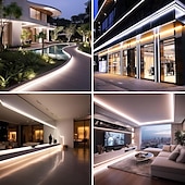 economico Strisce luminose COB-2m 5m 10m Set luci 240 LED COB 15 mm 1Impostare la staffa di montaggio 1 set Bianco caldo Bianco Bianco netto Strisce LED Al Coperto All&#039;aperto Vacanze 220-240 V 110-120 V