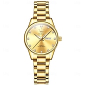 cheap Quartz Watches-OLEVS 3612 Original Elegant Quartz Ladies Watch Week Calendar Display Dress Watch For Women Waterproof Stainless Steel Clock