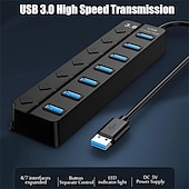 cheap USB Hubs-Extension Computer One Drag Seven Multi-interface Hubs With Switches