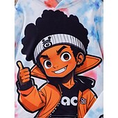 voordelige Sets-2-delig Peuter Jongens Set met capuchon en joggingbroek Kleding Anime Brief Lange mouw Ronde hals Set School Modieus Stoer Herfst Winter 4-7 jaar Wit