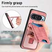 זול תיק טלפון אחר-טלפון מגן עבור Pixel 9 Pro Pixel 9 Pro XL Pixel 8 Pro Pixel 8 פיקסל 9 Pixel 7 Pixel 7 Pro Pixel 6 Pixel 6 Pro כיסוי אחורי עם מעמד חריץ לכרטיס עמיד בזעזועים רטרו TPU PC עור PU