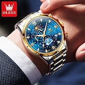 voordelige Quartz-horloges-olevs 9807 herenhorloge modetrend multifunctioneel origineel sterrenhemel waterdicht maanfase horloge luxe merk heren quartzhorloge
