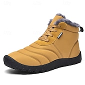 cheap Winter &amp; Snow Boots-Men&#039;s Black Waterproof Winter Snow Boots with Plush Fur Lining, Lace-Up Design, and Anti-Slip Sole – Warm Outdoor Footwear