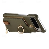 cheap Other Phone Case-Phone Case For Pixel 9 Pro Pixel 9 Pro XL Pixel 8 Pro Pixel 8 Pixel 7 Pixel 7 Pro Pixel 6 Pixel 6 Pro Back Cover with Stand Holder Ring Holder Zipper Retro TPU PU Leather