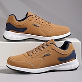 economico Sneakers da uomo-scarpe da ginnastica sportive casual da uomo color cuoio con suola ammortizzata e design allacciato – comode scarpe da passeggio per tutti i giorni