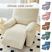 baratos Cadeira Reclinável &amp; Cadeirões-capas de sofá reclináveis jacquard capa de sofá 4 peças conjunto capa de cadeira reclinável, protetor de móveis elástico de elastano capa de sofá macia com fundo elástico