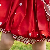 billiga Avslappnade klänningar-Barn Flickor Klänning Färgblock Långärmad Prestanda Fest Lappverk Förtjusande Dagligen Polyester Midi Vardagsklänning Vår Höst 4 år + Rubinrött
