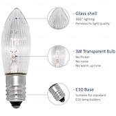 お買い得  LEDキャンドルライト-E10 キャンドル電球 34V 3W 温白色 交換用電球 アーチキャンドル フェアリーライト テーパーキャンドル トップキャンドル 10個