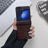 お買い得  サムスン用ケース-電話 ケース 用途 Zフリップ6 Z Flip 5 Z Flip 4 Z Flip 3 バックカバー 耐衝撃 レトロ風 TPU PUレザー