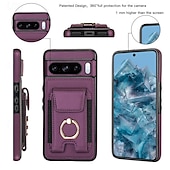 お買い得  その他のスマホケース-電話 ケース 用途 ピクセル9プロ ピクセル9プロXL Pixel 8 Pro Pixel 8 ピクセル9 バックカバー バンカーリング カード挿入口 耐衝撃 レトロ風 TPU PUレザー