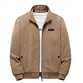 preiswerte Herrenjacken &amp; Herrenmäntel-Herren Winterjacke Cordjacke Fleecejacke Freizeitjacke Täglich Urlaub warm Tasche Vlies Herbst Winter Glatt Modisch Strassenmode Ständer Standard Schwarz Gelb Armeegrün Grau Jacken