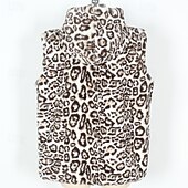 cheap Men's Vest-Men's Vest Faux Fur Gilet Daily Date Vacation Fashion Casual Fall &amp; Winter Keep Warm Polyester Comfortable Leopard Print Cardigan Stand Collar Regular Fit White Yellow Brown Vest