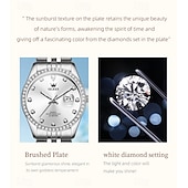 economico Orologi al quarzo-Nuovo regalo per la Festa della Mamma Olevs Olevs brand orologio da donna alla moda con cinturino in acciaio calendario luminoso con diamanti orologio semplice per il tempo libero orologio sportivo