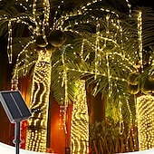 billige Soldrevet-solcelle LED lysstreng med fjernkontroll, 100/200/300 led vanntette fe lys til jul, bryllup, hage, fest  &amp; hageinnredning