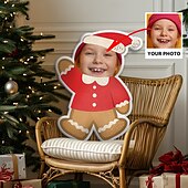 cheap Personalized Gifts-Irregular Christmas Cushions &amp; Pillows Personalized Gift Photo Gingerbread Custom Gift Ideas in Various Sizes with Insert