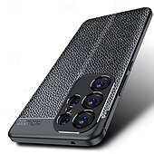 Недорогие Чехлы для Samsung-телефон Кейс для Назначение S24 Ultra S24 Plus S24 S24 ФЭ S23 S23 Ultra S23 Plus S22 S22 Plus S21 FE Кейс на заднюю панель Защита от удара Ретро ТПУ Кожа PU