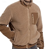 preiswerte Fleece &amp; 3 in 1 Jacken-Herren Wanderjacke Fleecejacke für Wanderer Winter Draussen warm Fleece-Futter Vliesjacken Voller Reißverschluss Klettern Camping / Wandern / Höhlenforschung Reisen Cachi scuro Schwarz Dunkelblau
