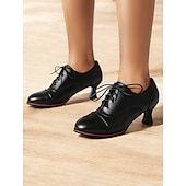cheap 1950s-Women&#039;s Vintage Oxford Lace-Up Shoes - Retro Style Kitten Heel Brogue Design, Perfect for Office Wear and Classic Outfits