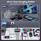 Недорогие USB-концентраторы-200 Вт usb c зарядное устройство блок gan 8-портовый usb c быстрая зарядная станция pps pd 65 Вт ноутбук зарядное устройство адаптер