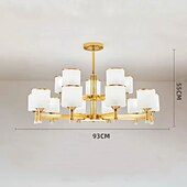 billige Pendellys-moderne lysekrone taklampe led pendellys moderne innfelt taklampe for spisestue stue svart gylden 6/8/10/15-lys 110-240v