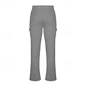 preiswerte Sweatpants-Herren Jogginghose Trainingshose Jogginghose Jogger Hose Hosen Cargo-Jogginghose Jogginghose mit geradem Bein Kordelzug Elastische Taille Multi Pocket Glatt Komfort Warm In voller Länge Outdoor