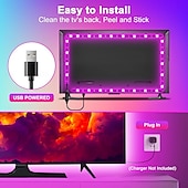 economico Strisce luminose USB-1 set strisce luminose a led rgb tiktok luci usb dc 5v 5050 rgb mini 3 tasti telecomando luce flessibile impermeabile ip65 1m tv sfondo illuminazione nastro nastro