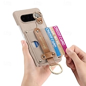お買い得  その他のスマホケース-電話 ケース 用途 ピクセル9プロXL Pixel 8 Pro Pixel 8 ピクセル9 Pixel 7 Pixel 7 Pro Pixel 6 Pixel 6 Pro バックカバー スタンド付き リストストラップ付き カード挿入口 レトロ風 TPU PUレザー