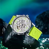 abordables Relojes mecánicos-Reloj de hombre ONOLA lujo moda de alta calidad hueco automático mecánico impermeable reloj de pulsera de silicona