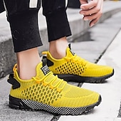 baratos Ténis para Homem-tênis esportivos respiráveis verde neon masculino – tênis de corrida de malha leve com sola acolchoada