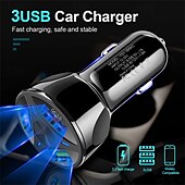 cheap Car Charger-Power Car Charger Fast Charging 20W PD Socket Dual USB QC 3 Type C Cable Car Charger Adapter with LED Ambient Light