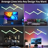 Недорогие Умный ночной свет-RGB светодиодные умные светильники игровые линии света Bluetooth приложение музыкальная синхронизация домашнего стенового креативного освещения световые панели с 24-кнопочным RF пультом управления