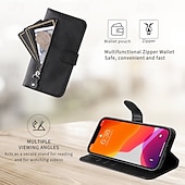 abordables Coques iPhone-téléphone Coque Pour iPhone 16 Pro Max Plus iPhone 15 Pro Max Plus iPhone 14 13 12 11 Pro Max Plus iPhone 14 Pro Max iPhone 13 12 11 Pro Max Couvercle rabattable Avec Support fermeture Éclair avec