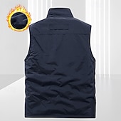 cheap Vests-Men&#039;s Hiking Vest Hiking Fleece Vest Sleeveless Vest Outdoor Thermal Warm Fleece Lining Comfortable Winter Pocket Polyester Black Army Green Khaki Hunting Fishing Climbing
